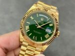 Day Date Rolex Weekly Journal 18K Yellow Gold Plated counter weight(Green dial gold daydate) - Image 4
