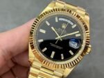 Day Date Rolex Weekly Journal 18K Yellow Gold Plated counter weight(Black dial gold daydate) - Image 4