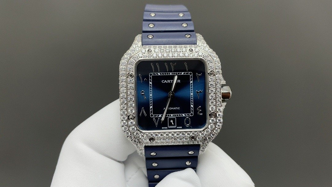 IMG_0640.jpg 1:1 Super Clone Cartier Santos Middle East Full Diamond - Image 1